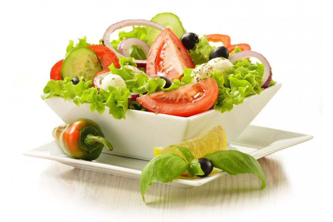 During the vegetable days of the chemical diet, you can prepare delicious salads