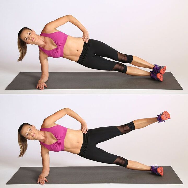 Lateral plank with leg lift